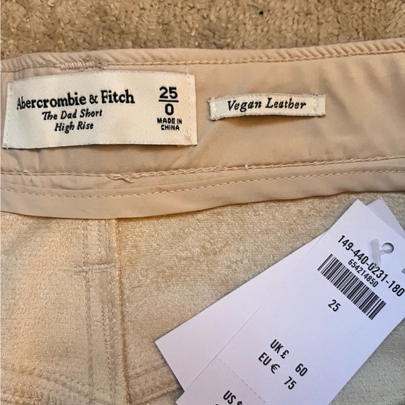 NEW Abercrombie & Fitch Leather Shorts - Picture 3 of 3